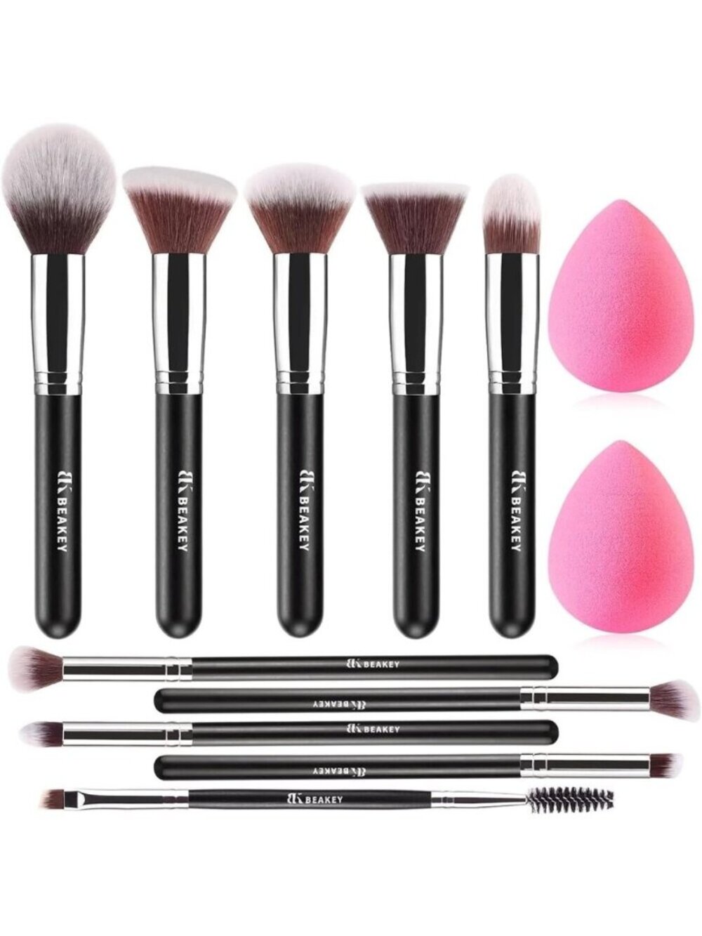 Professional Makeup Brush Set for Eye Face Foundation Blending with Sponge Gift